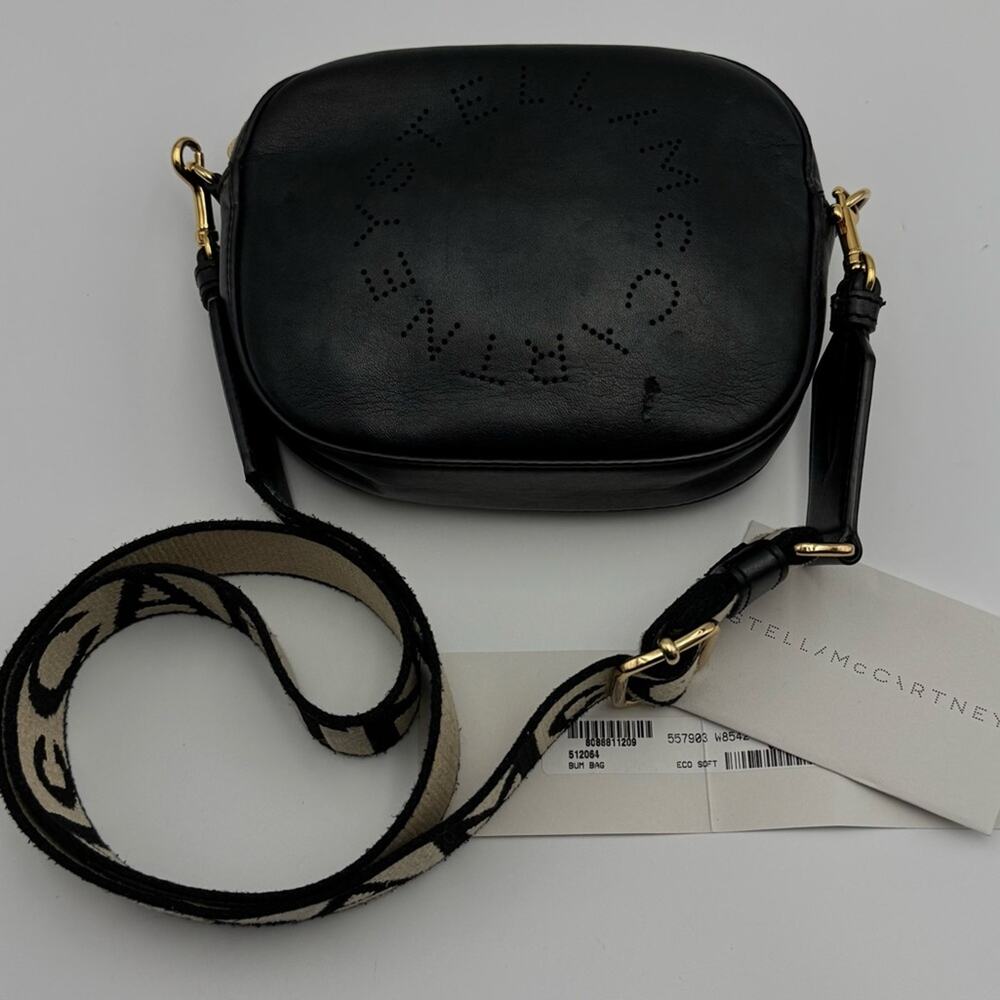 Stella McCartney Perforated Logo Crossbody Bag and Belt Bag Black W/ Tags Gift - Picture 12 of 15